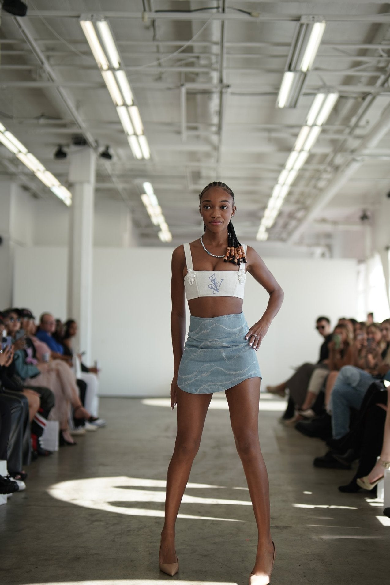 Curved Hem Fitted Skirt