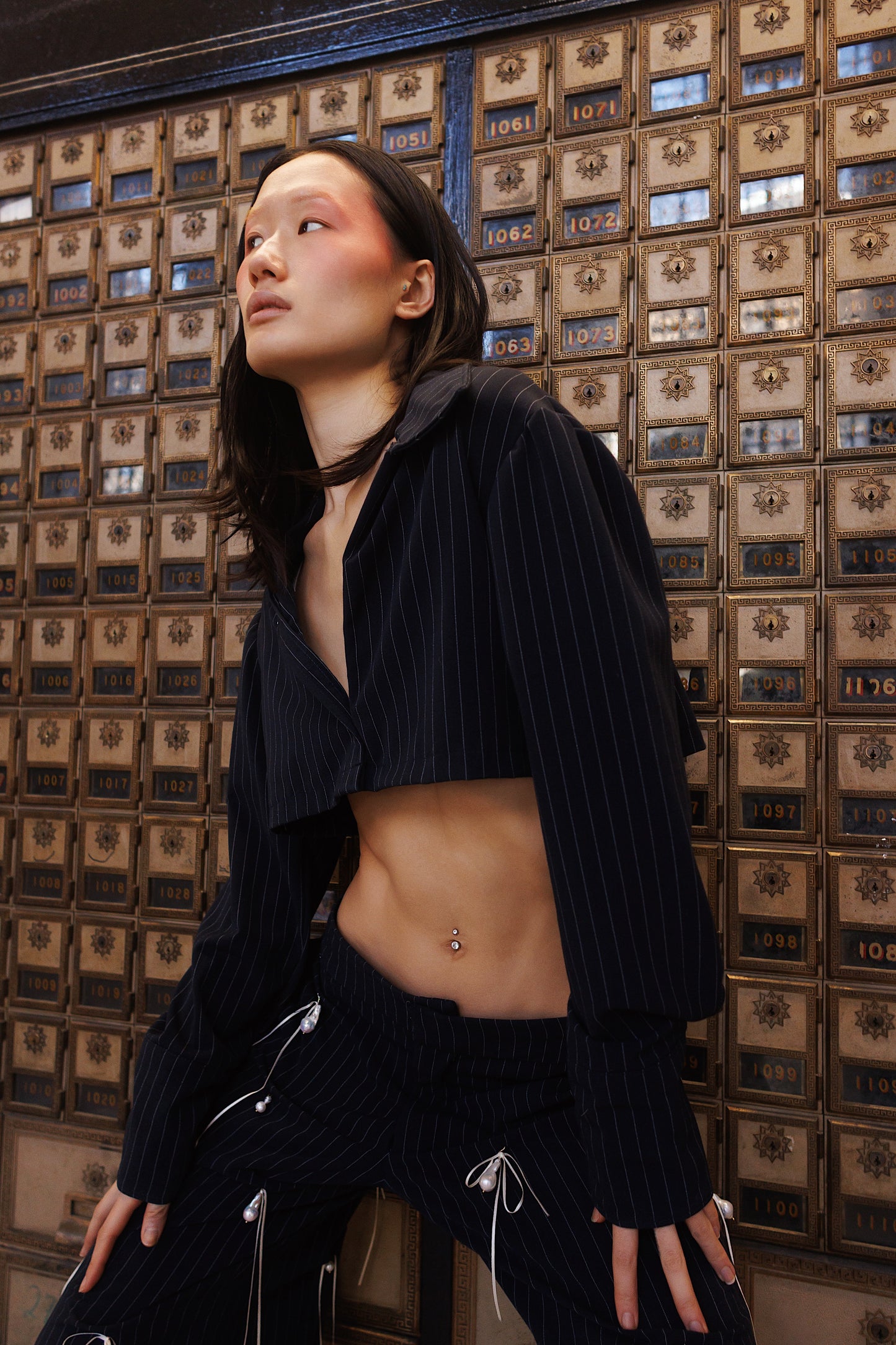 Pinstripe Pearl Top