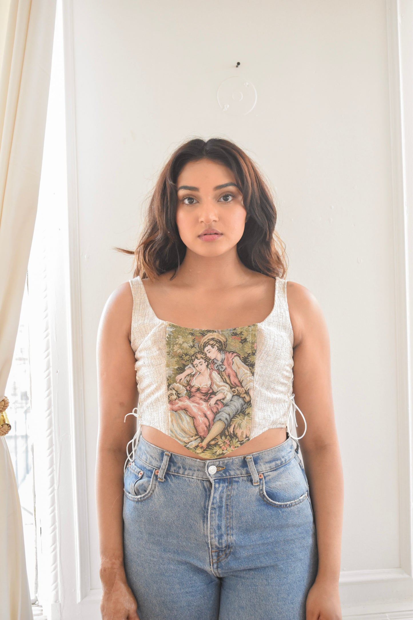 "Farm Couple" Side Lace Up Corset