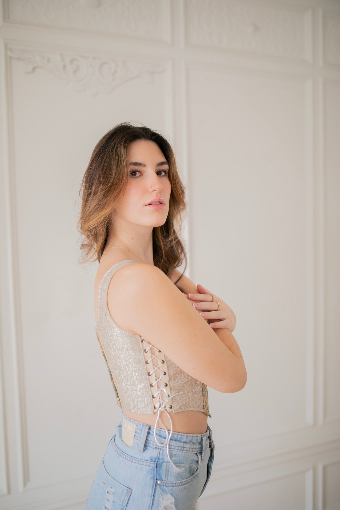"Garden Castle" Side Lace Up Corset