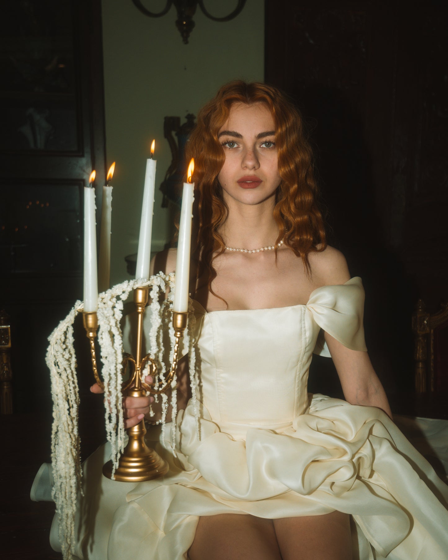 The Collette Sculpted Gown in Ivory