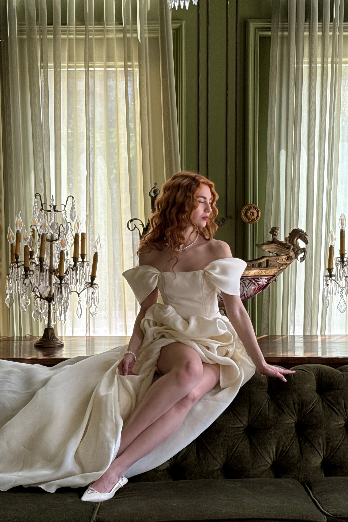 The Collette Sculpted Gown in Ivory