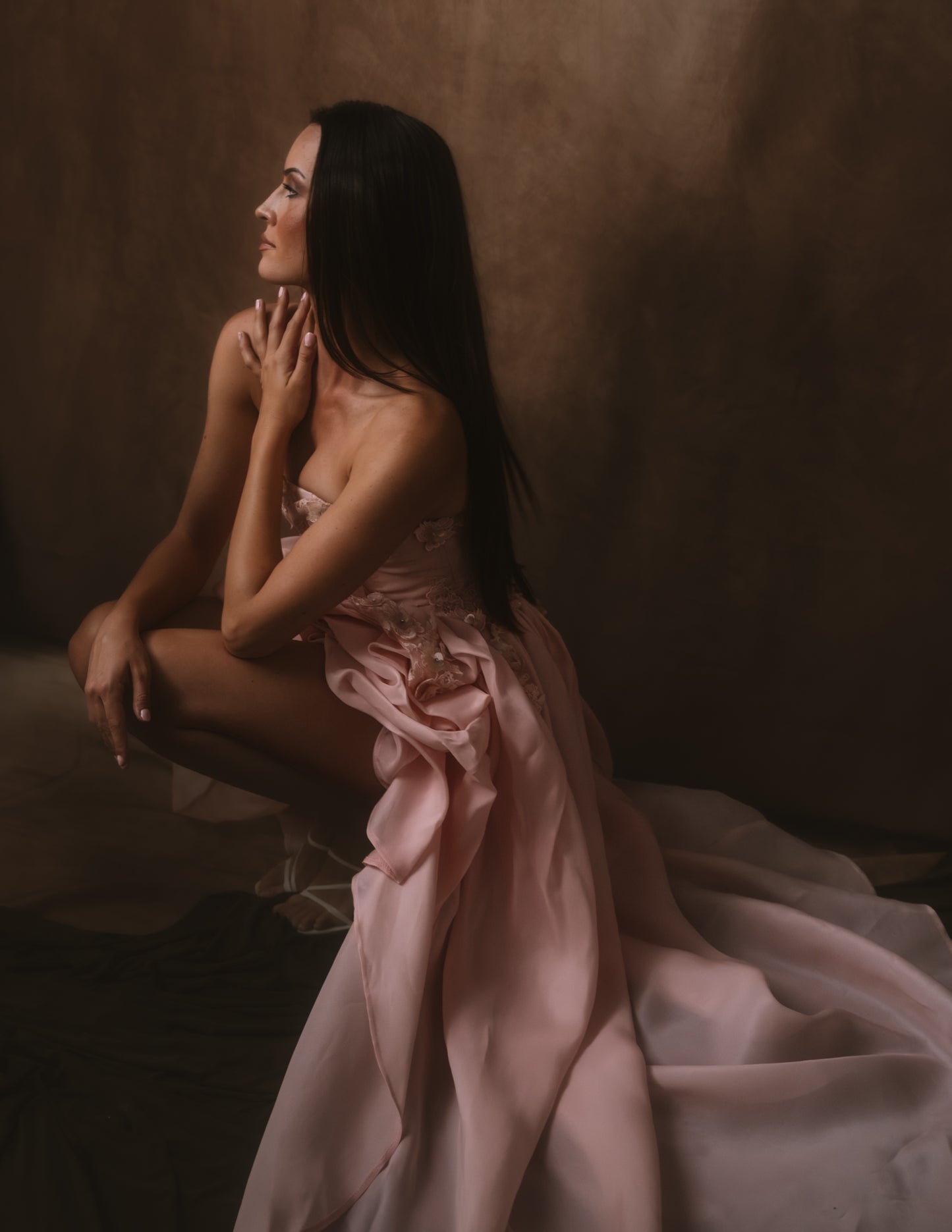 The Juliette Sculpted Gown in Blush