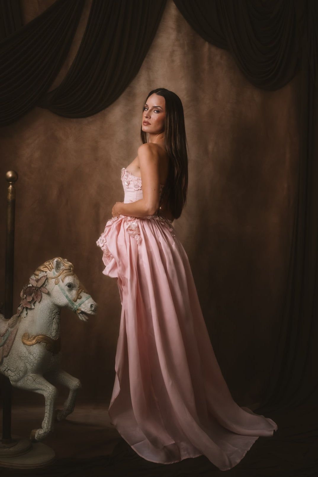 The Juliette Sculpted Gown in Blush