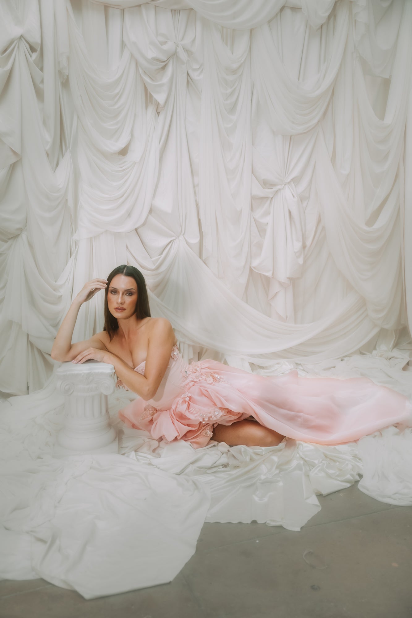 The Juliette Sculpted Gown in Blush