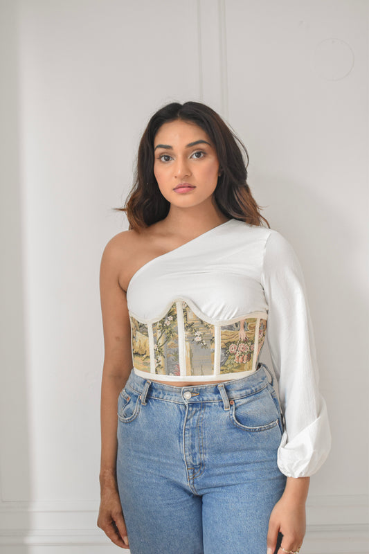 "Lamb with Flowers" Underbust Corset