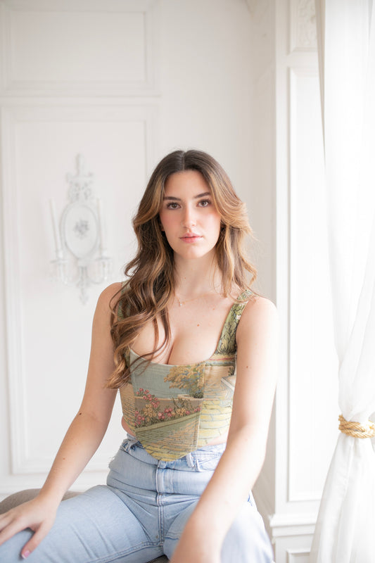"Stone and Scenery" Full Tapestry Corset